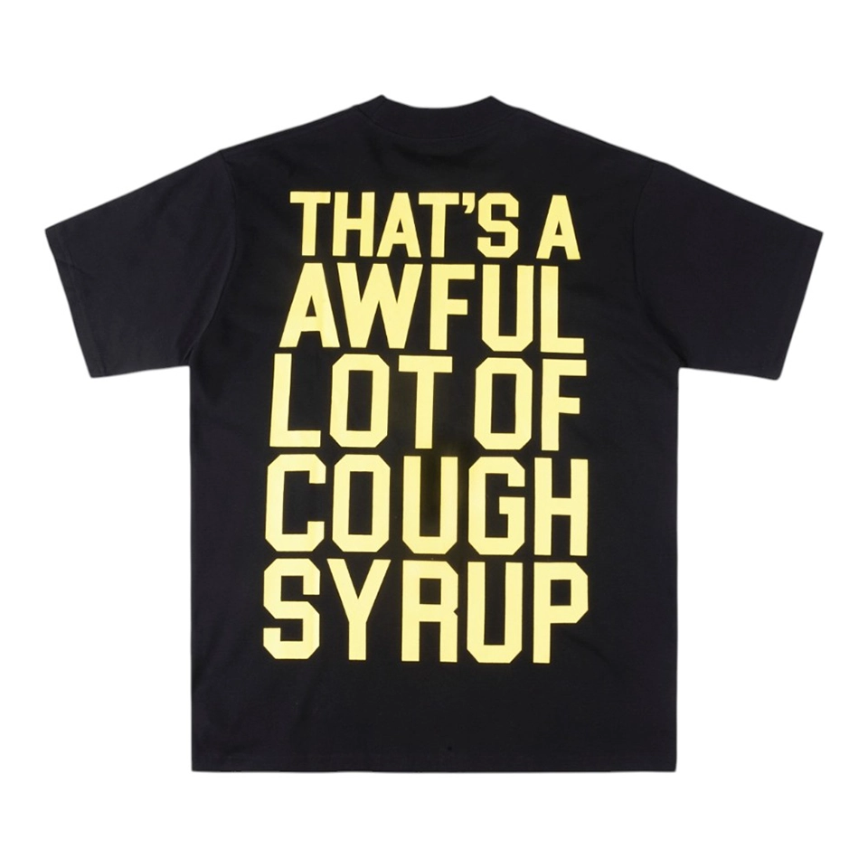 That’s A Awful Lot Of Cough Syrup Logo Graphic T-Shirt Yellow Back view