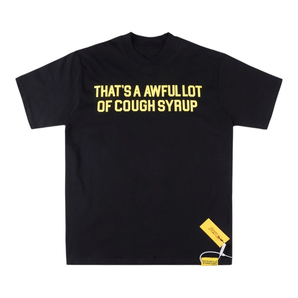 That’s A Awful Lot Of Cough Syrup Logo Graphic T-Shirt Black Front view