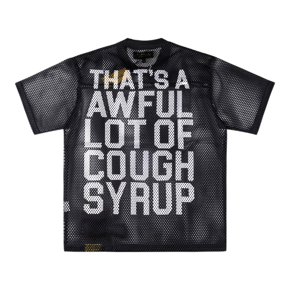 That’s A Awful Lot Of Cough Syrup Mesh Graphic T-Shirt Black Back view