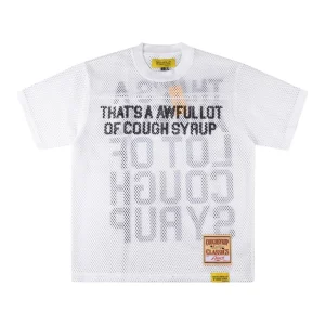 That’s A Awful Lot Of Cough Syrup Mesh Graphic T-Shirt White Front view