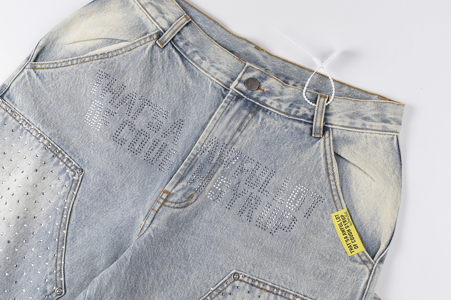 That’s A Awful Lot Of Cough Syrup Rhinestone Denim Shorts10
