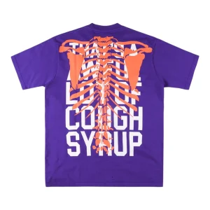 That’s A Awful Lot Of Cough Syrup Skeleton Rib Cage Graphic T-Shirt Purple Back view