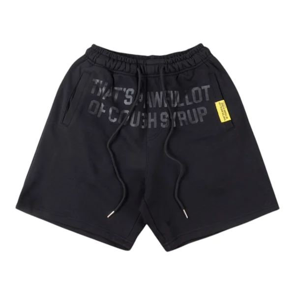 That’s A Awful Lot Of Cough Syrup Vertical Logo Sweat Shorts Black Front view