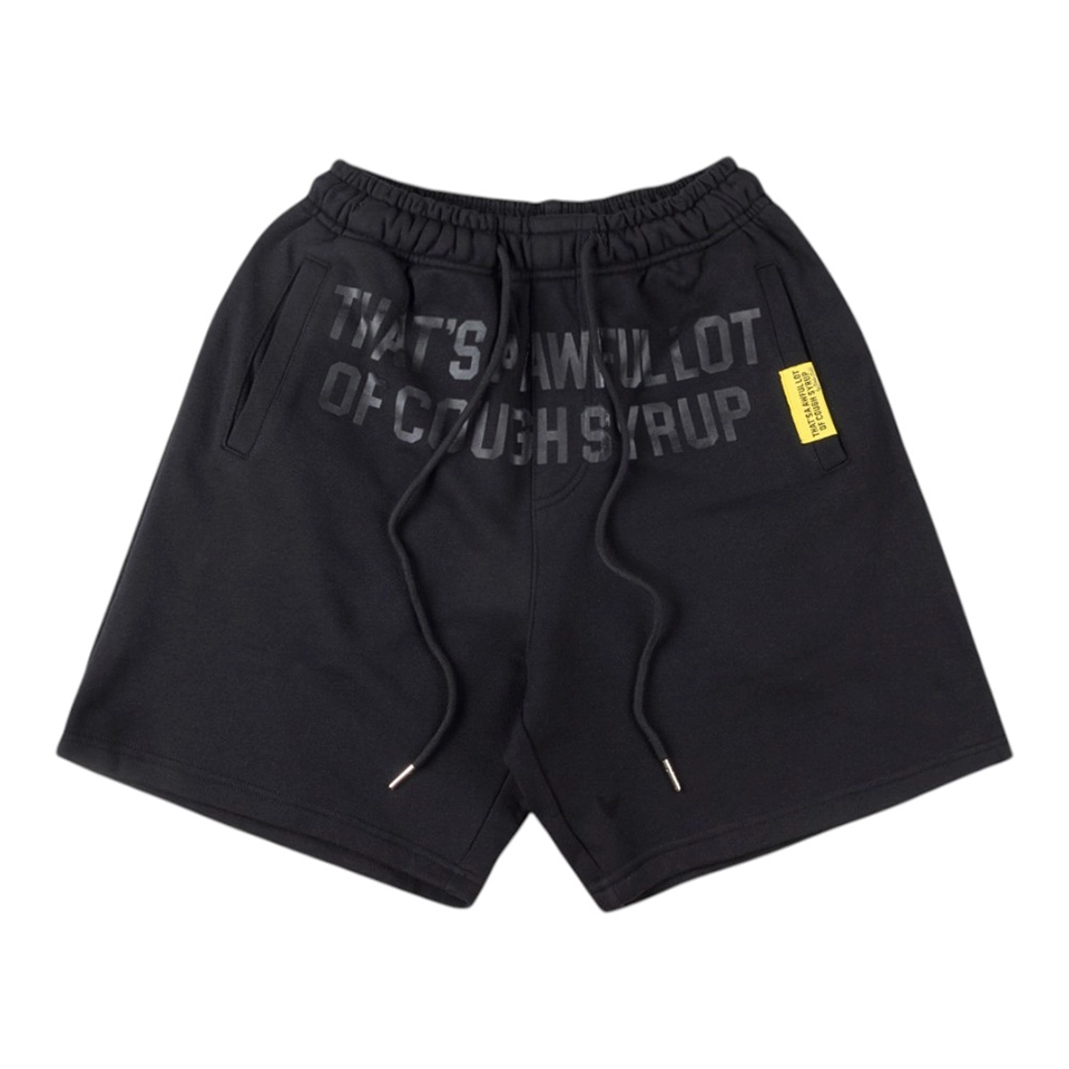 That’s A Awful Lot Of Cough Syrup Vertical Logo Sweat Shorts Black Front view