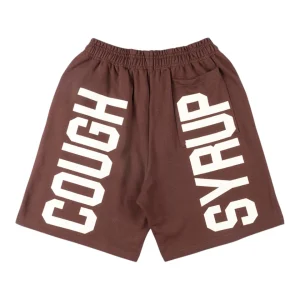 That’s A Awful Lot Of Cough Syrup Vertical Logo Sweat Shorts Brown Back view