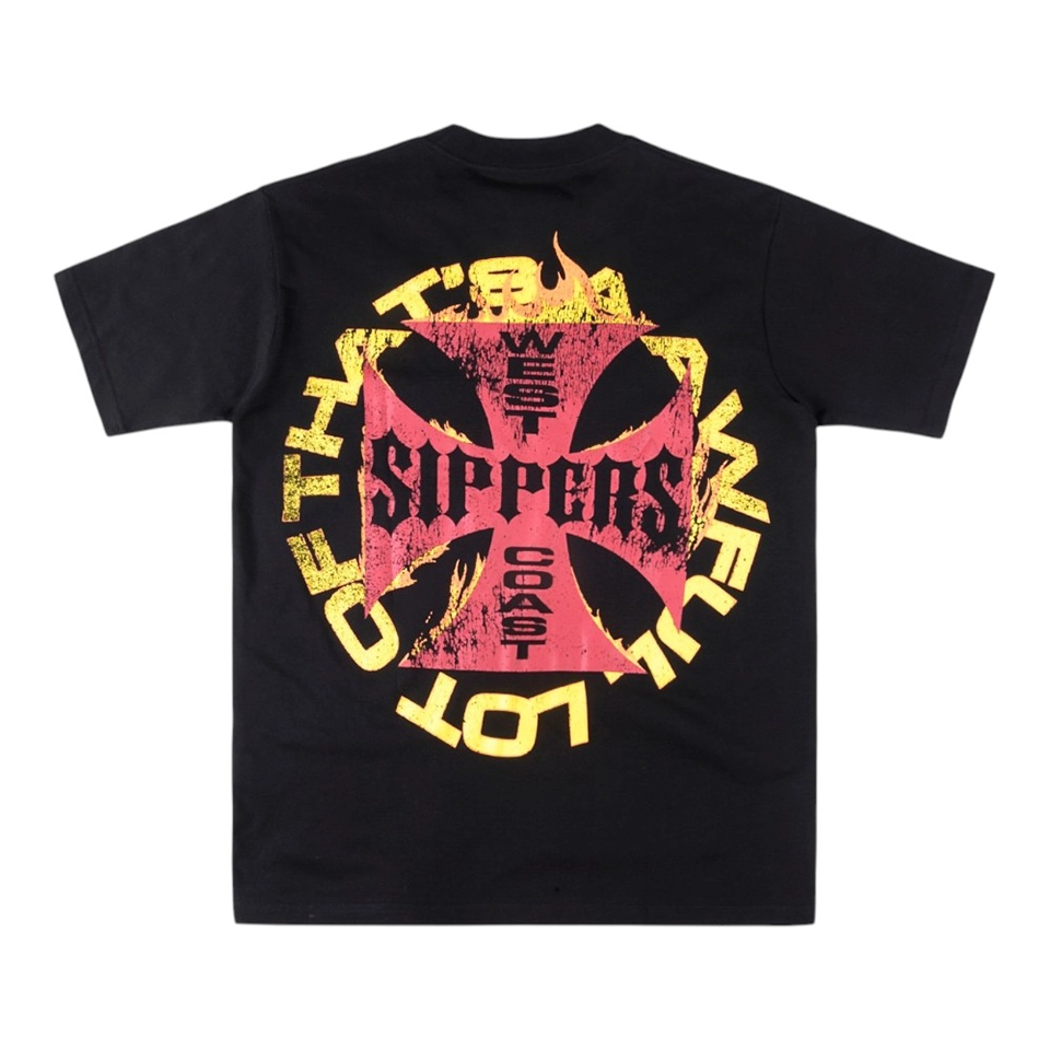That’s A Awful Lot Of Cough Syrup West Coast Chopper Graphic T-Shirt Red Back view