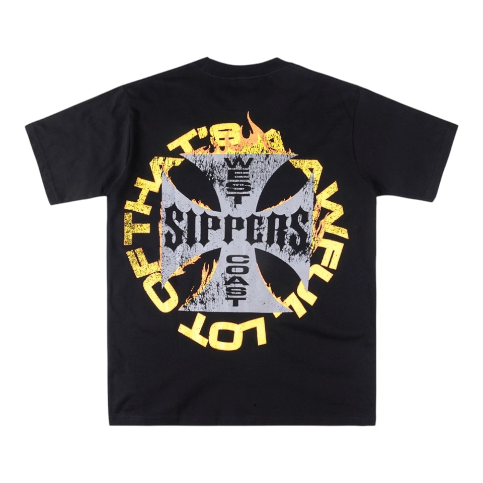 That’s A Awful Lot Of Cough Syrup West Coast Chopper Graphic T-Shirt Grey Back view