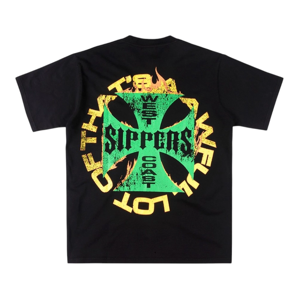 That’s A Awful Lot Of Cough Syrup West Coast Chopper Graphic T-Shirt Green Back view
