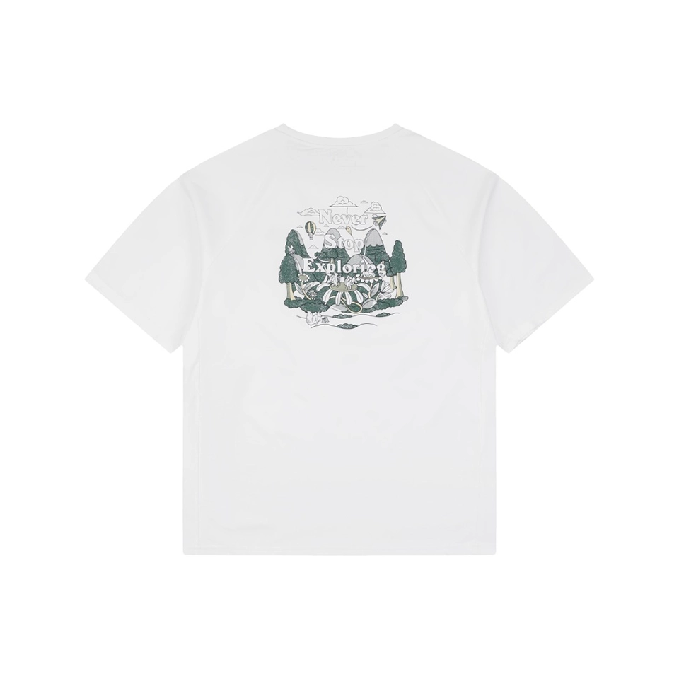 The North Face Never Stop Exploring Forest Graphic T-Shirt White Back view