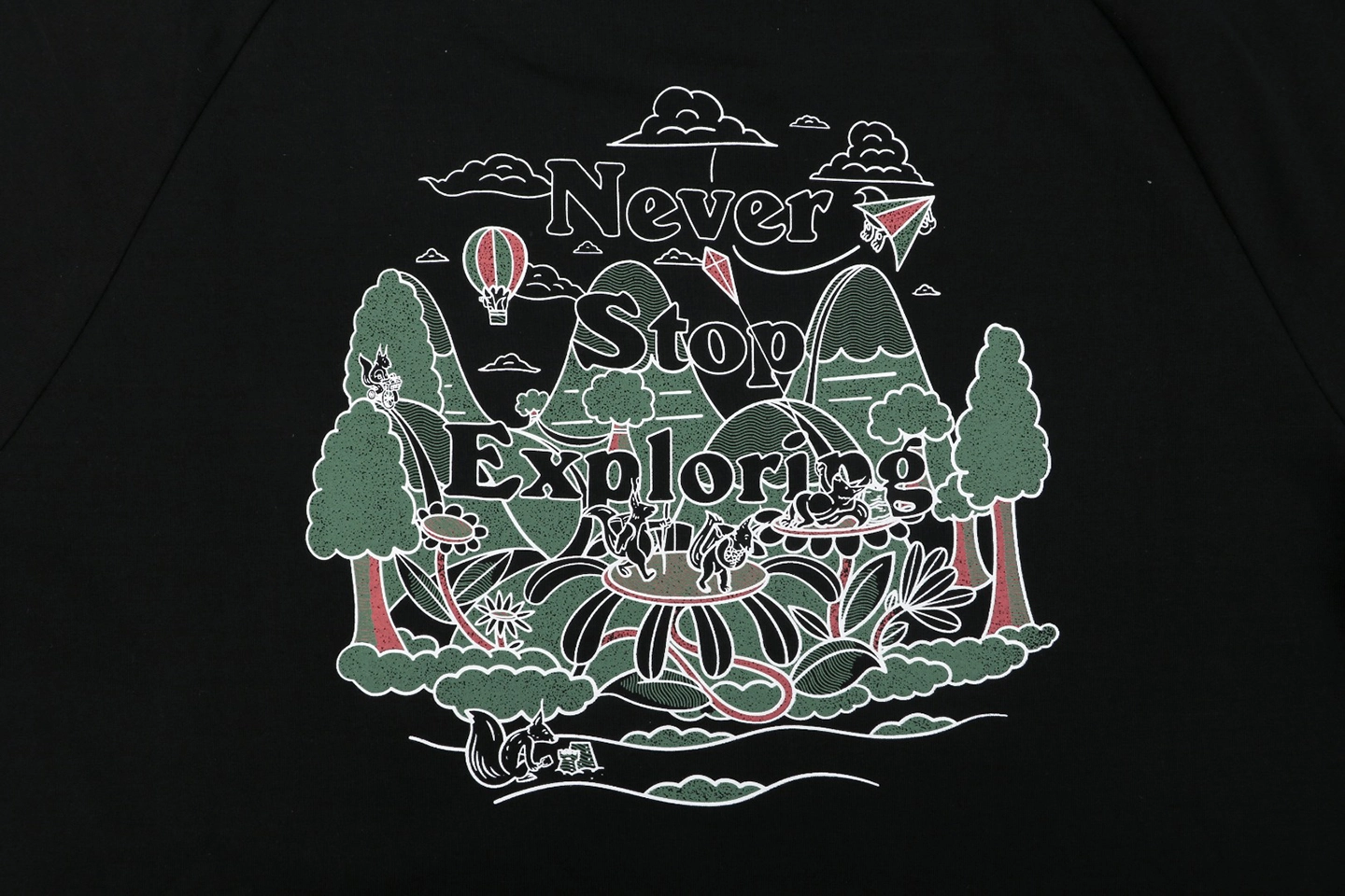 The North Face Never Stop Exploring Forest Graphic T-Shirt Black Back Print