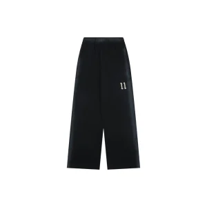 We11done Distressed 11 Logo Printed Wide Leg Pants Front view