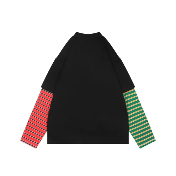 We11done Graphic Layered Striped Sleeve Shirt Back view