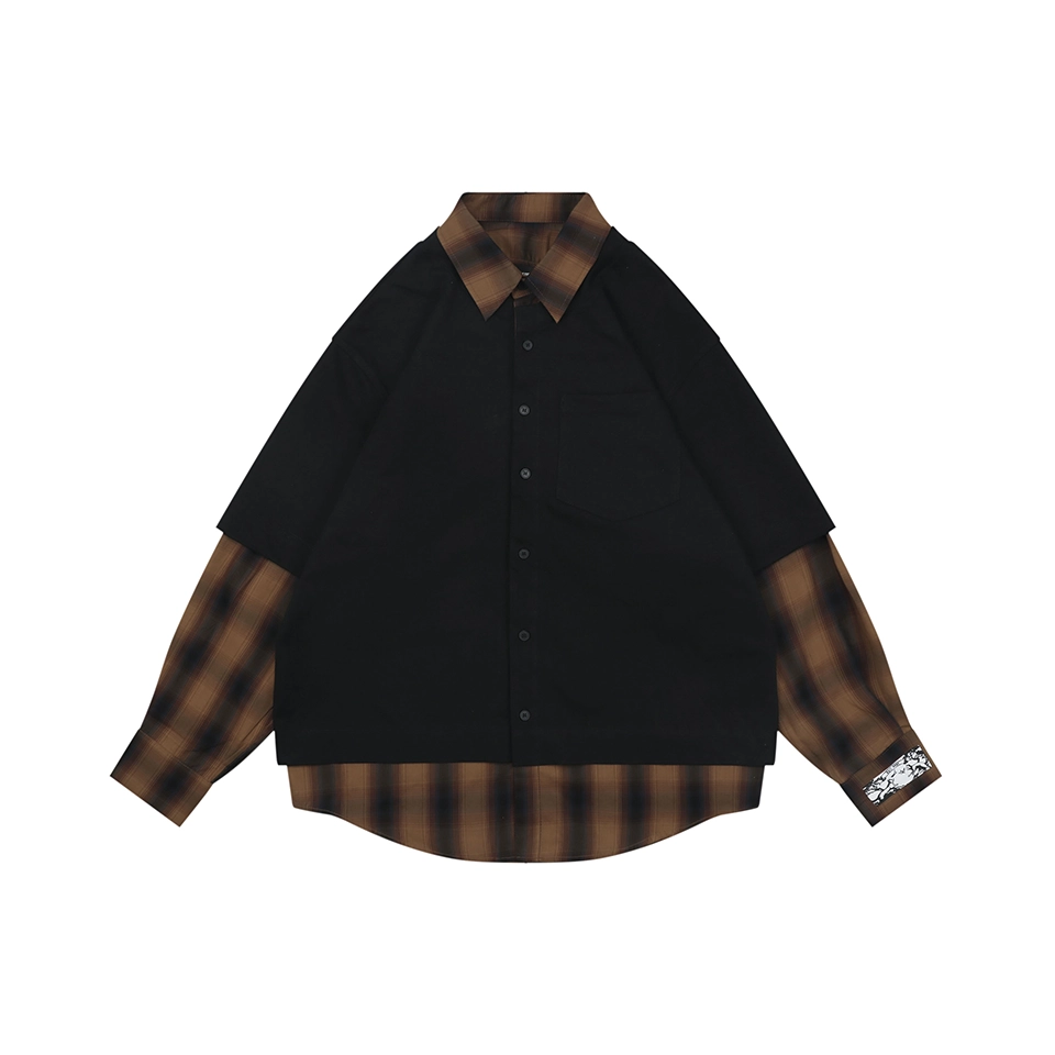 We11done Layered Plaid Shirt Front view
