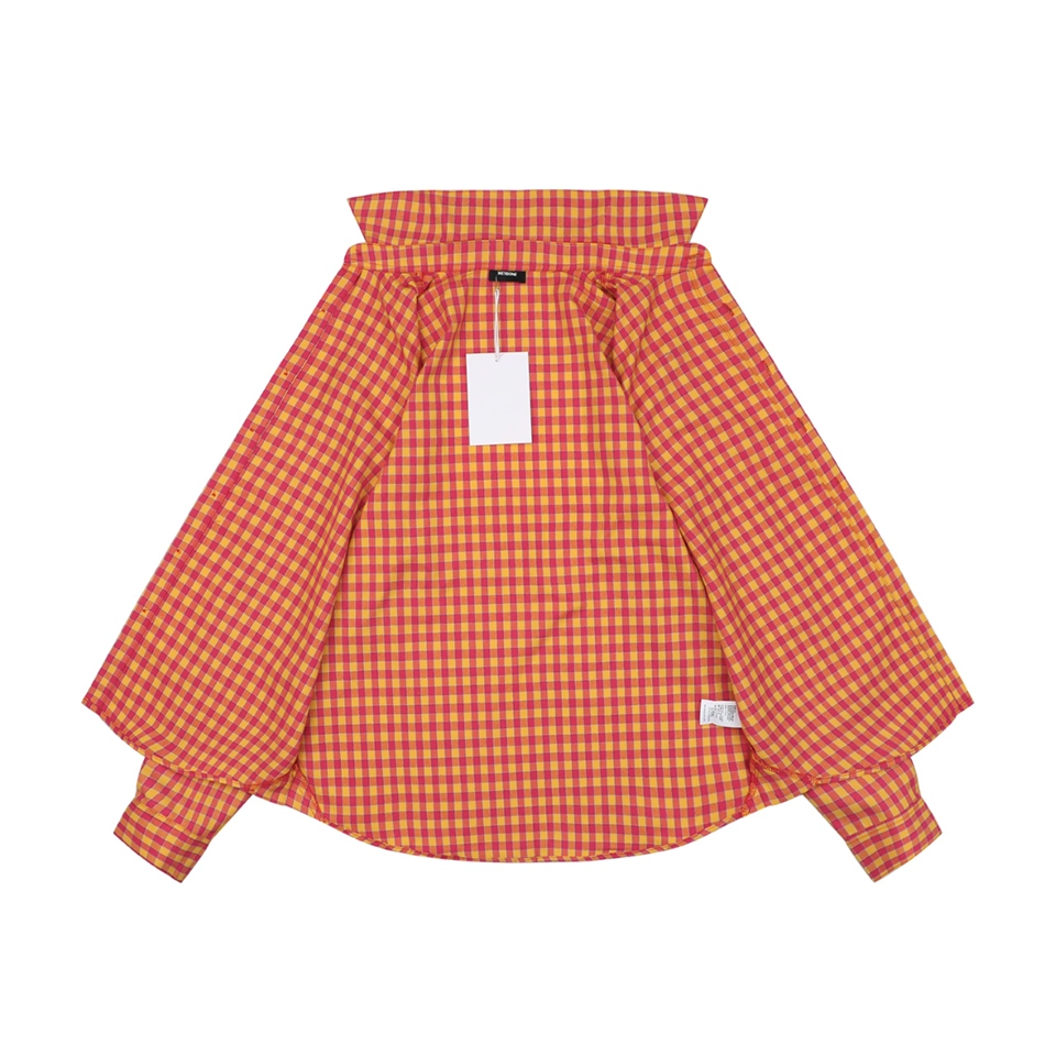 We11done Oversized Check Logo Patch Shirt Lining