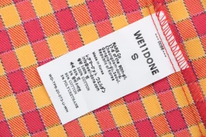 We11done Oversized Check Logo Patch Shirt Wash label