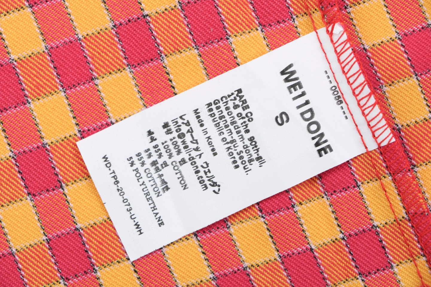 We11done Oversized Check Logo Patch Shirt Wash label