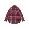 We11done Pink Plaid Double Pocket Oversized Shirt Jacket