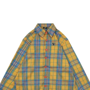We11done Plaid Logo Patch Shirt