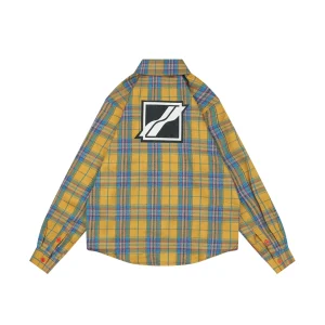 We11done Plaid Logo Patch Shirt Back view