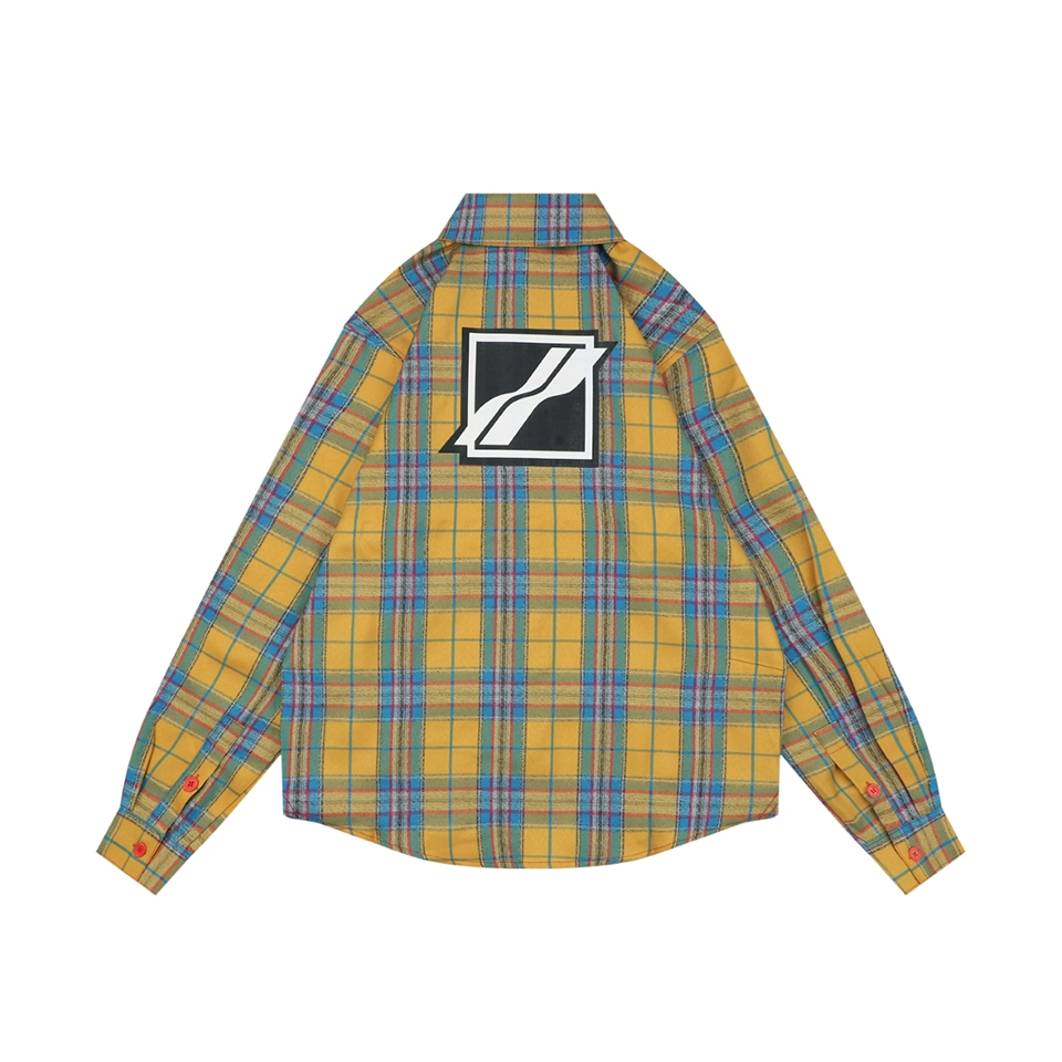 We11done Plaid Logo Patch Shirt Back view