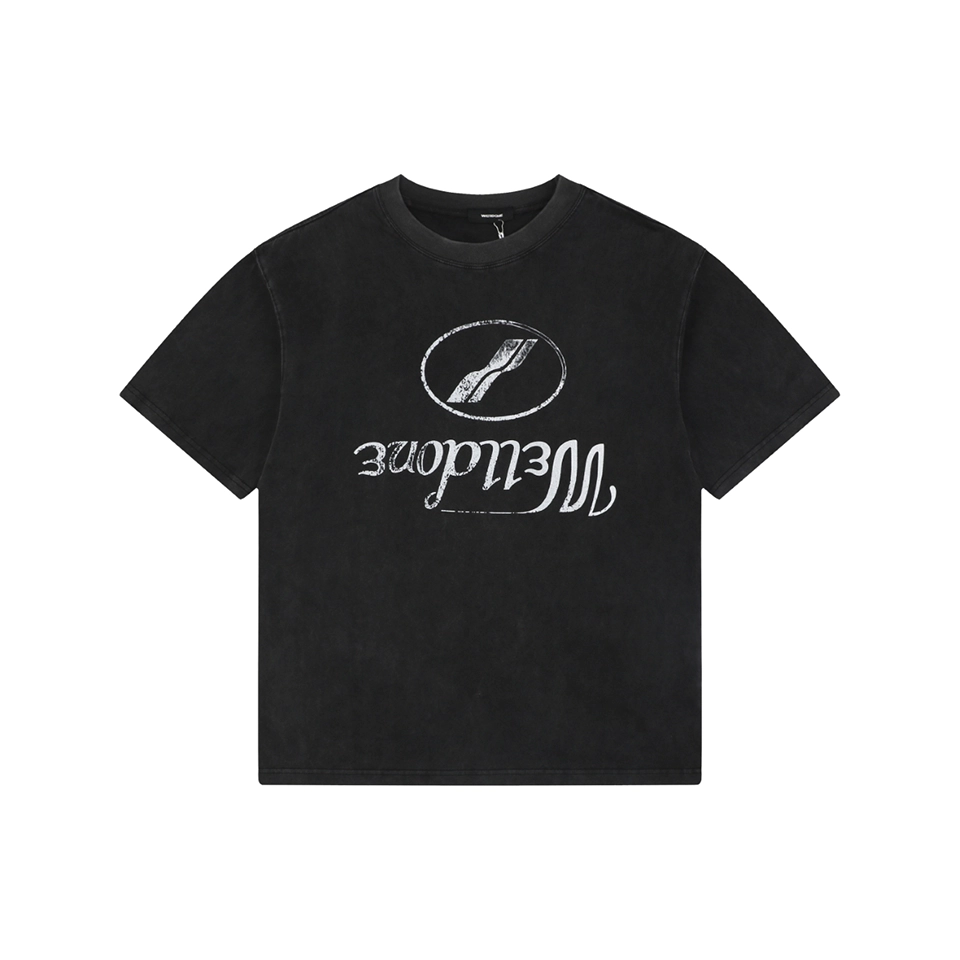 We11done Reversed Slogan Graphic Print T-Shirt Front view