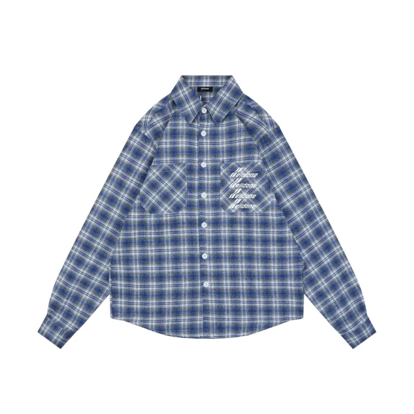 We11done Stacked Logo Plaid Shirt Front view
