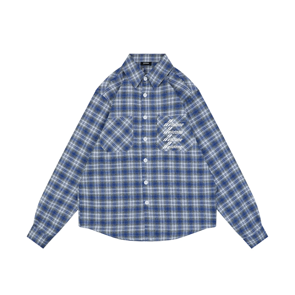 We11done Stacked Logo Plaid Shirt Front view