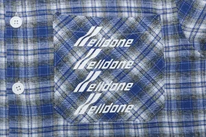 We11done Stacked Logo Plaid Shirt Pocket