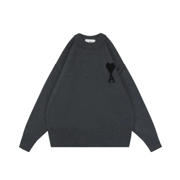 AMI Paris Ami de Coeur Intarsia Oversized Crewneck Sweater Front view