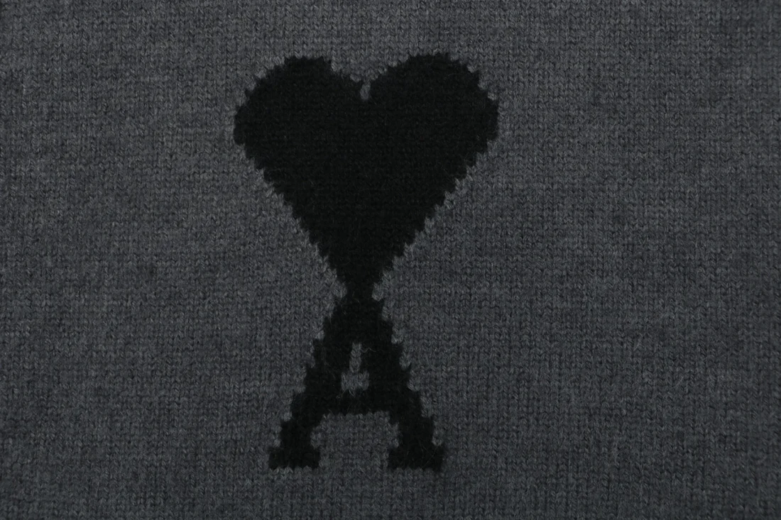 AMI Paris Ami de Coeur Intarsia Oversized Knit Cardigan Brand