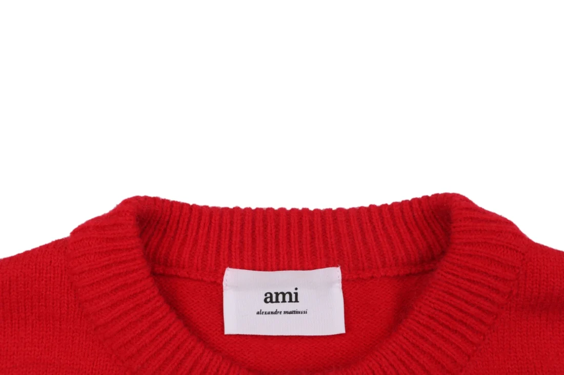 AMI Paris Ami de Coeur Oversized Knit Cardigan Collar