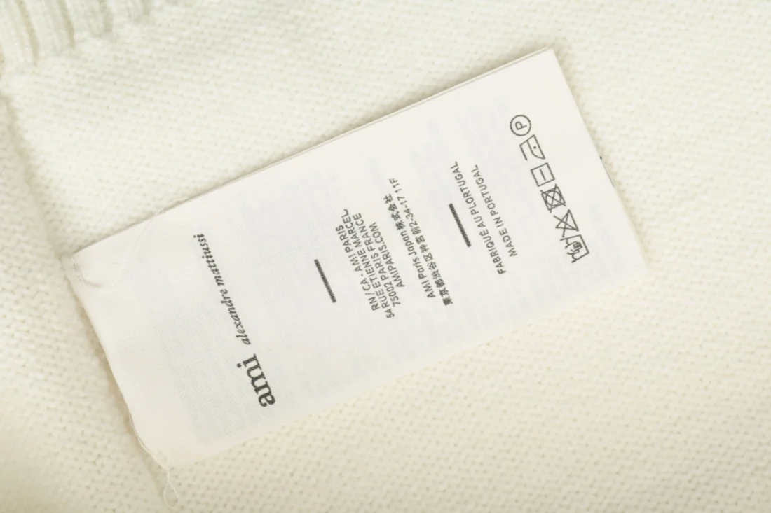 AMI Paris Ami de Coeur V-Neck Knit Vest White Wash label