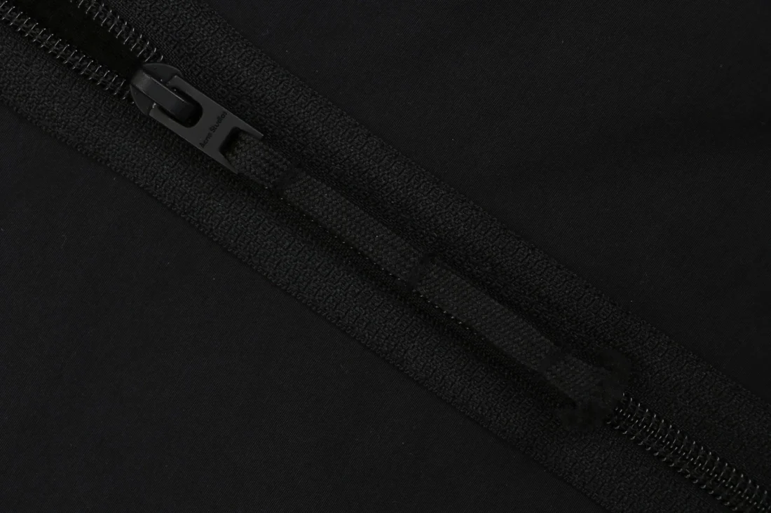 Acne Studios 1996 Embroidered Oversized Track Jacket Black Zipper puller