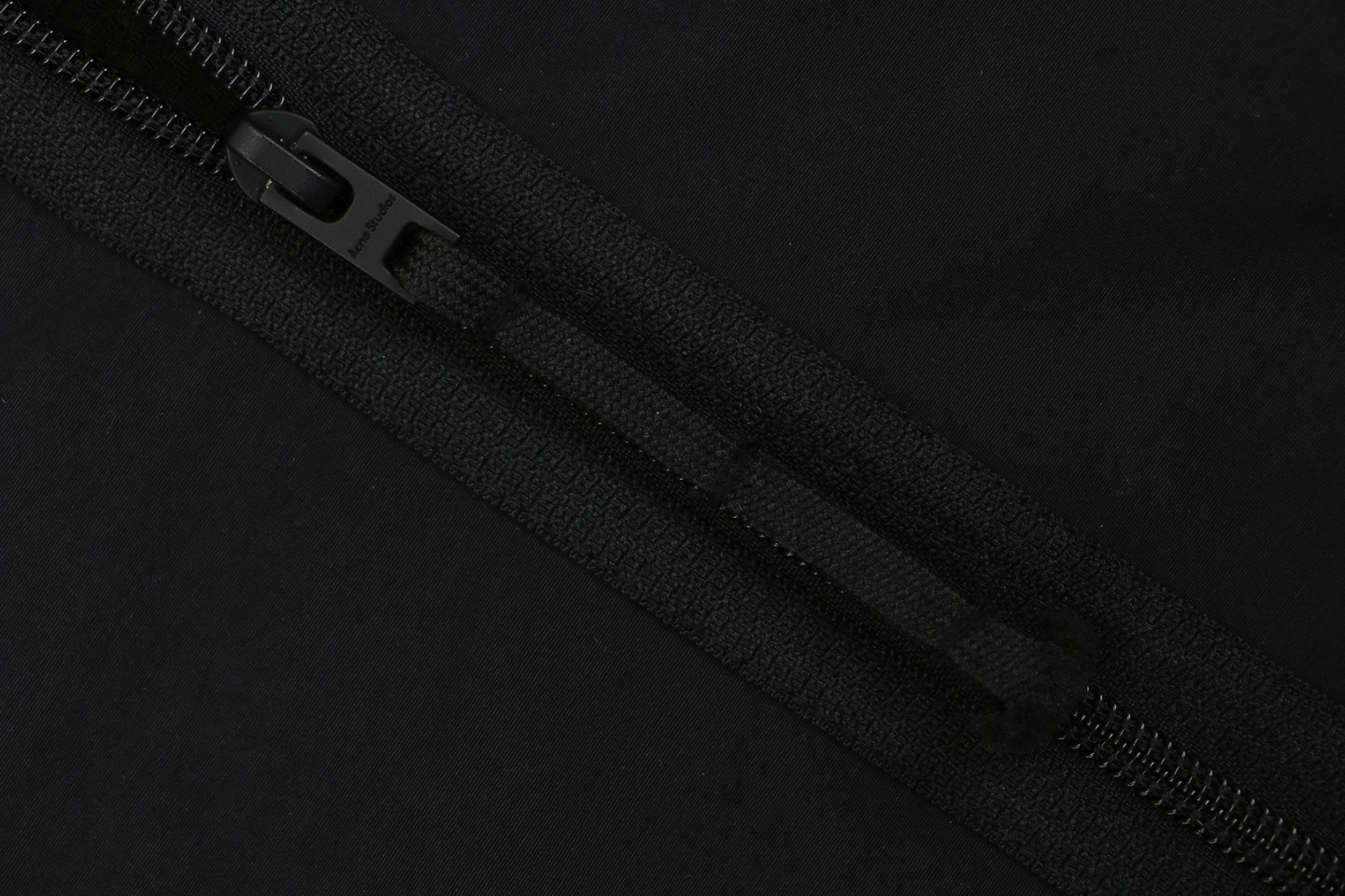 Acne Studios 1996 Embroidered Oversized Track Jacket Black Zipper puller