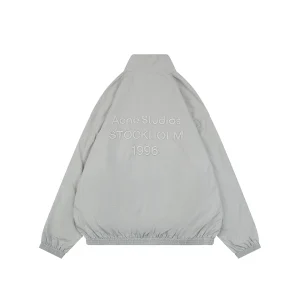 Acne Studios 1996 Embroidered Oversized Track Jacket Grey Back view