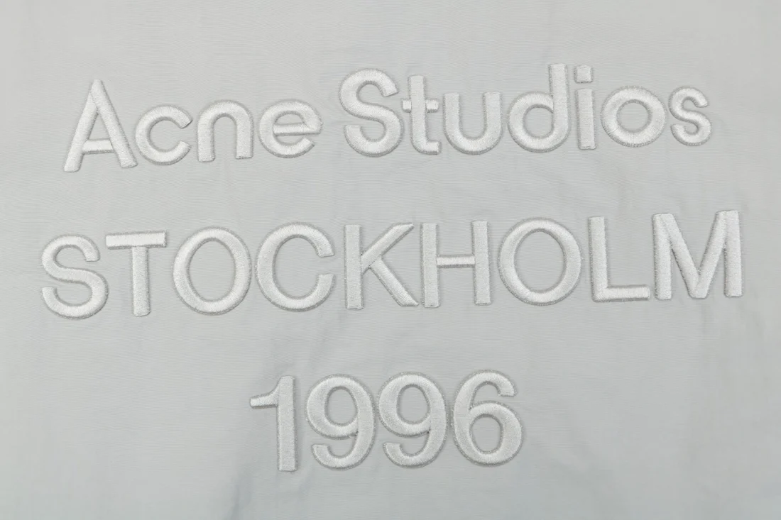 Acne Studios 1996 Embroidered Oversized Track Jacket Grey Back Brand