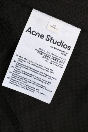 Acne Studios 1996 Embroidered Oversized Track Jacket Black Wash label