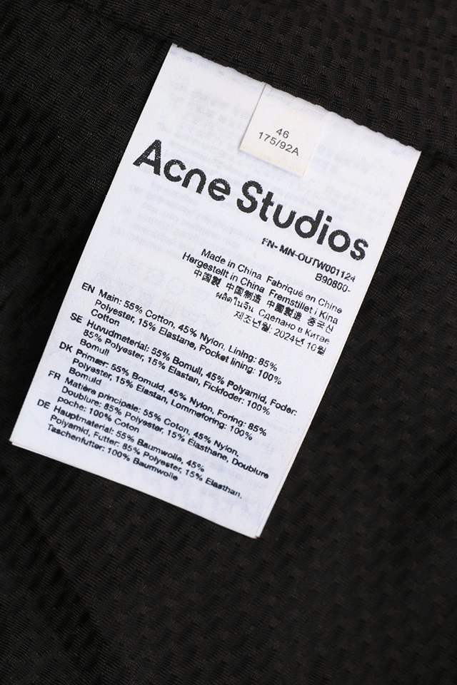 Acne Studios 1996 Embroidered Oversized Track Jacket Black Wash label