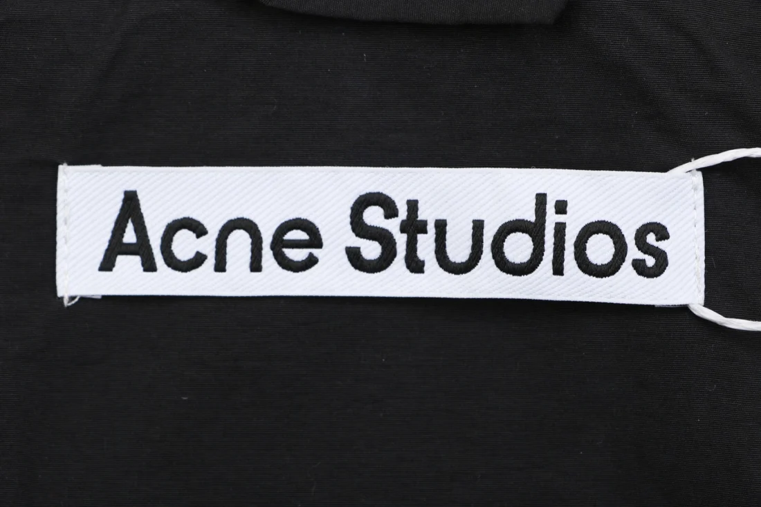 Acne Studios 1996 Embroidered Oversized Track Jacket Black Brand label