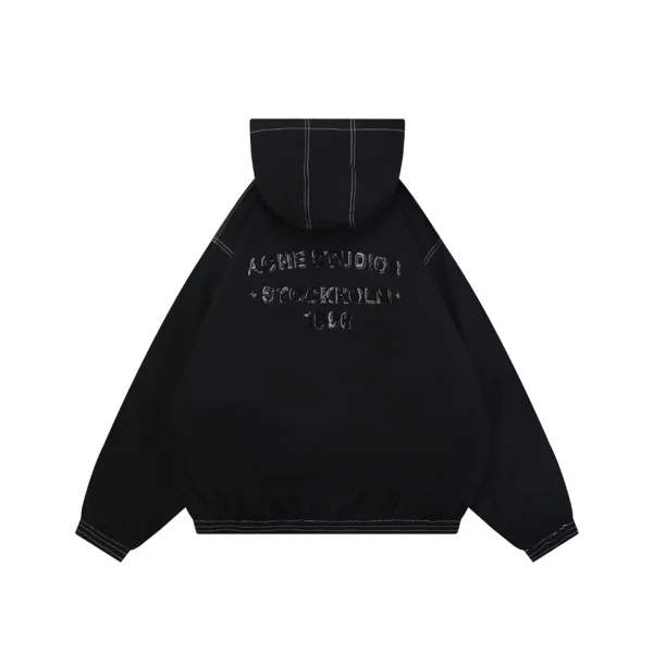 Acne Studios 1996 Shadow Logo Contrast Stitch Hooded Jacket Back view