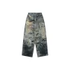 Acne Studios Distressed Trompe-L’Oeil Graffiti Print Wide-Leg Jeans