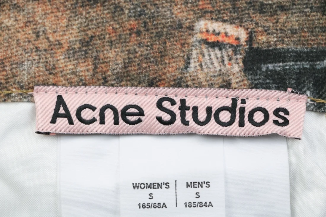 Acne Studios Multi-Belt Trompe-L’Oeil Print Wide-Leg Jeans Brand label