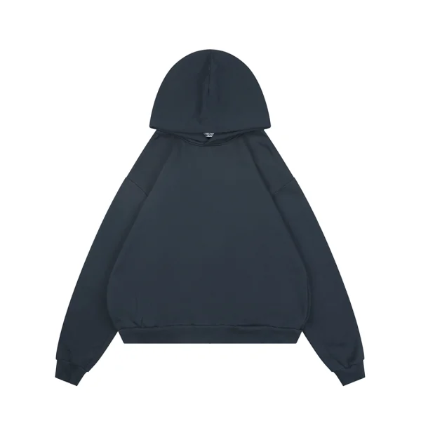 Acne Studios Stockholm 1996 Distressed Logo Hoodie Navy Front view