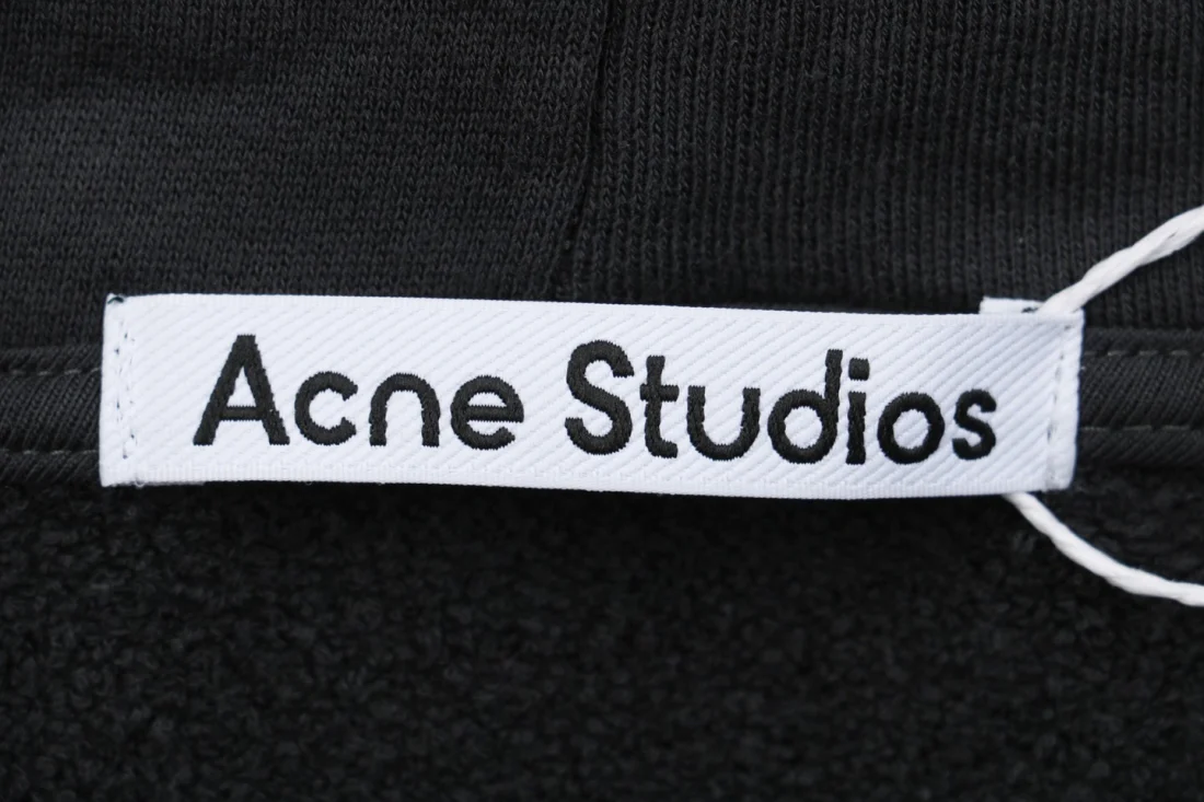 Acne Studios Stockholm 1996 Distressed Logo Hoodie Black Brand label