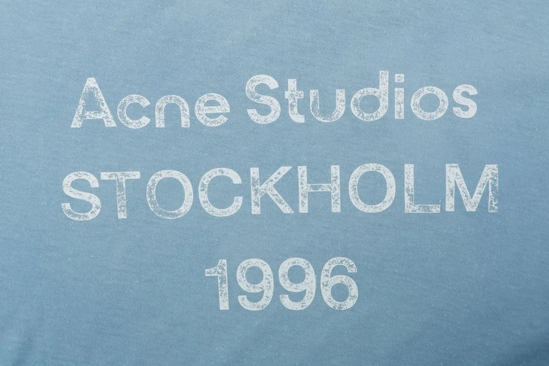 Acne Studios Stockholm 1996 Distressed Logo Shirt Front Print