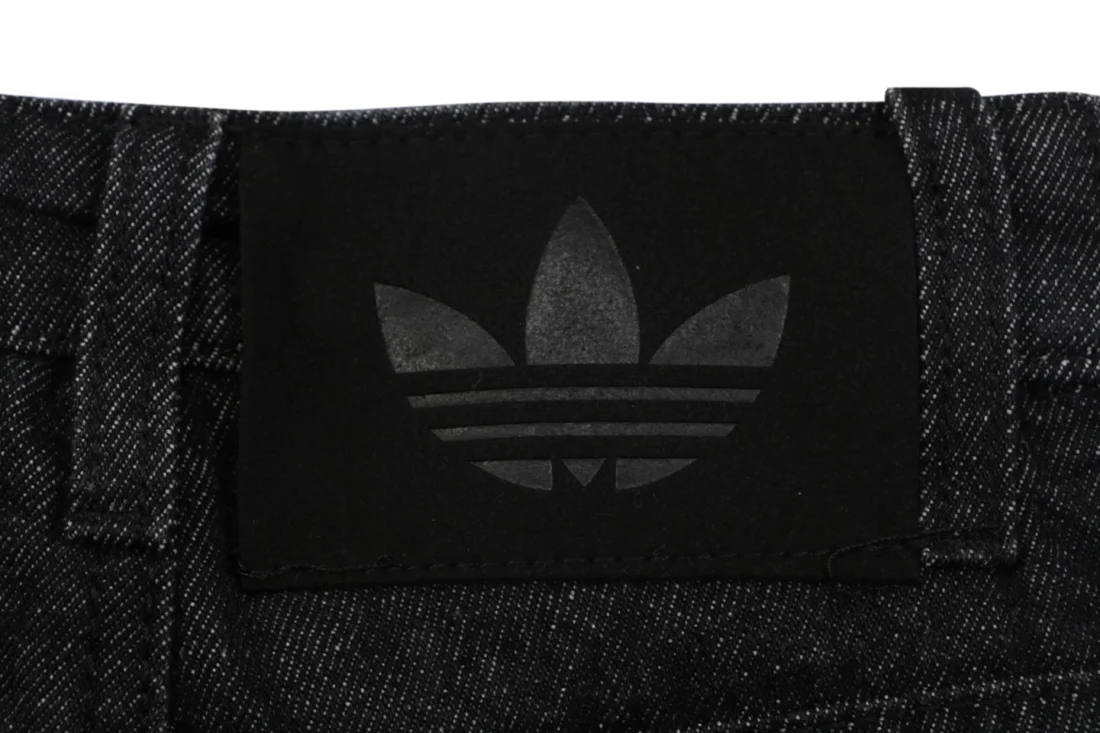 Adidas 3-Stripes Panel Wide-Leg Denim Pants Black Brand