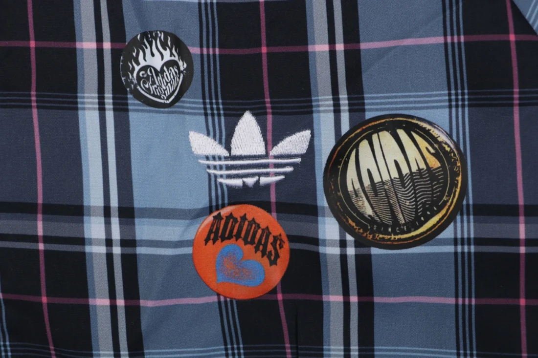 Adidas Originals Reversible Plaid Track Jacket Navy