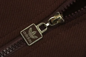 Adidas Originals Trefoil 3-Stripes Colorblock Track Jacket Brown Zipper puller