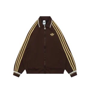 Adidas Originals Trefoil 3-Stripes Colorblock Track Jacket Brown Front view