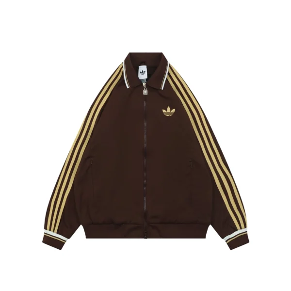Adidas Originals Trefoil 3-Stripes Colorblock Track Jacket Brown Front view